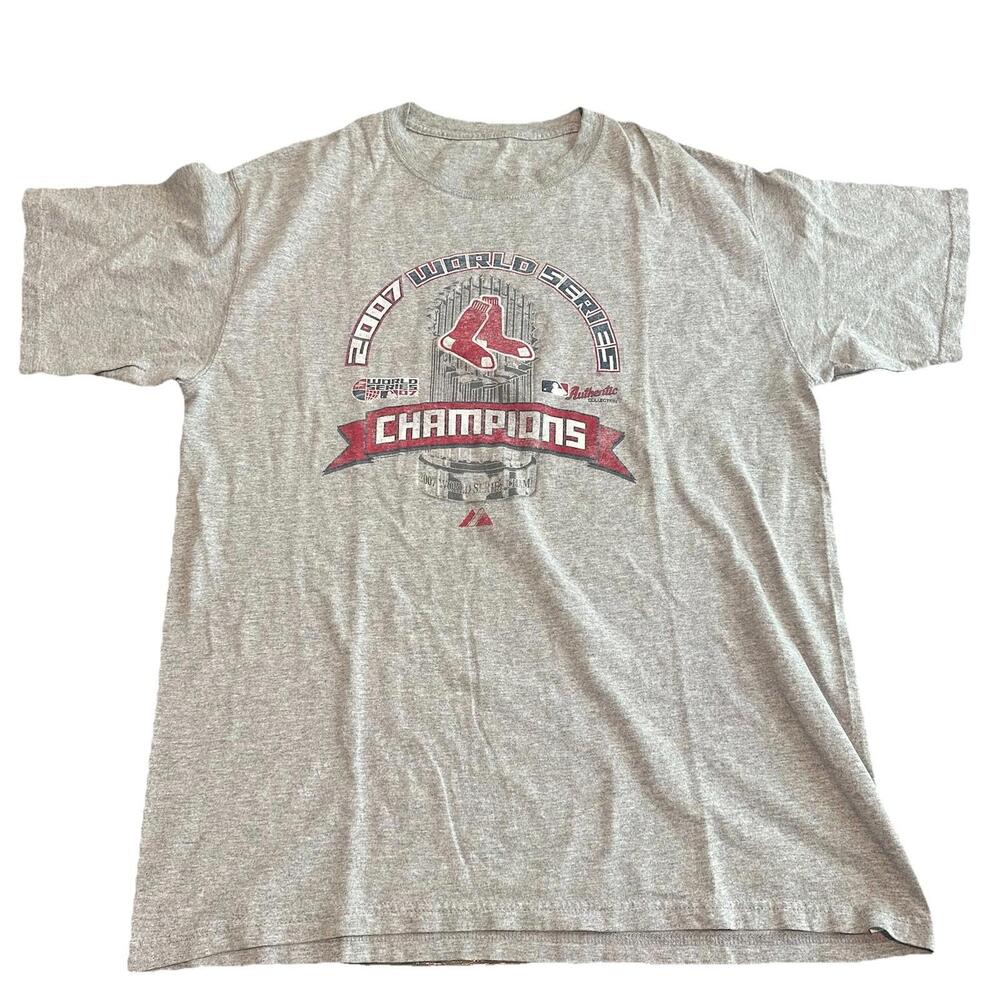 Vtg 2007 Red Sox World Series Tee Size Large Gray